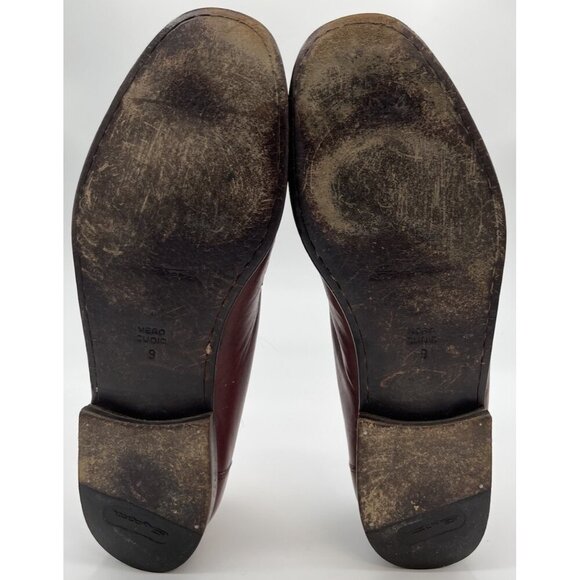 Santoni Brown Leather Penny Loafers Men’s Size 9D Dress Shoes Made In Italy